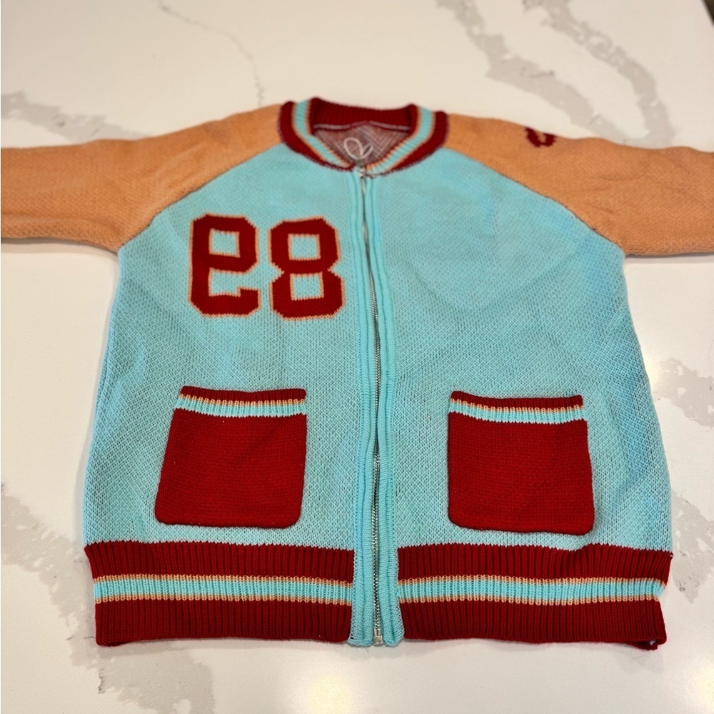 Striped Knit Sweater with Red and Blue - Picture 6 of 7